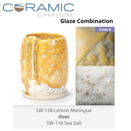 Lemon Meringue SW-138 over Sea Salt SW-118 Stoneware Combination Lemon Meringue SW-138 over Sea Salt SW-118 Stoneware Combination